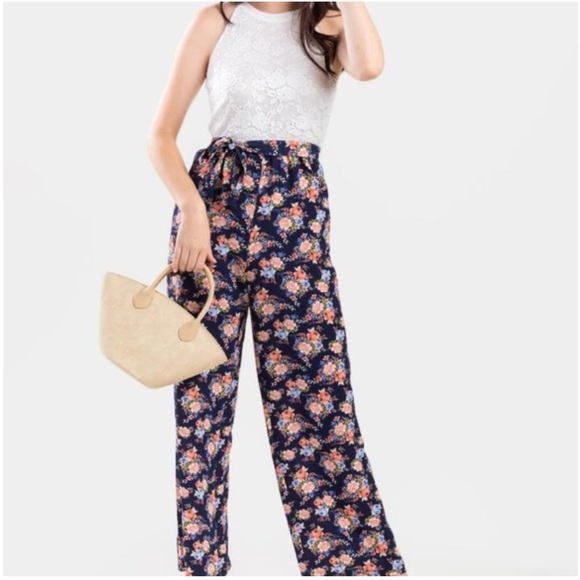 Francesca’s Emrey Floral Lace Boho Jumpsuit - Picture 2 of 11